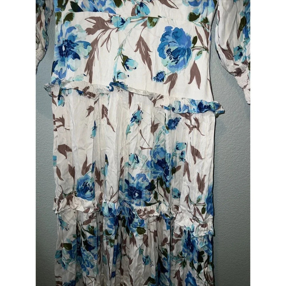 BTFL-Life Dress Size XS Blue White Floral Dainty Coquette - Picture 9 of 16